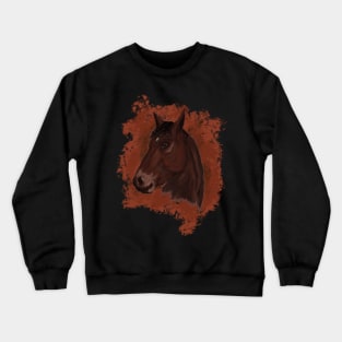 Realistic digital horse portrait Crewneck Sweatshirt